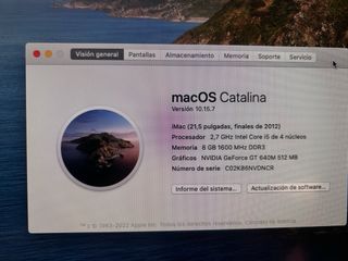 Ordenador de mesa iMac 2013 Apple