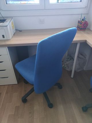 Silla de despacho azul