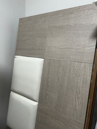 Cabecero Cama 150 Gris y Blanco