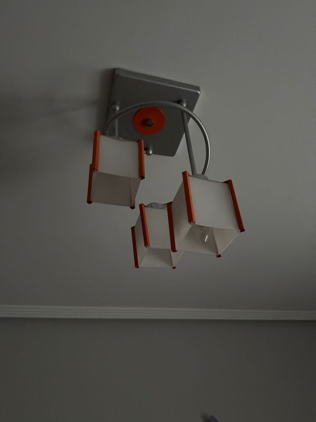 Lámpara Infantil Techo Naranja y Blanca