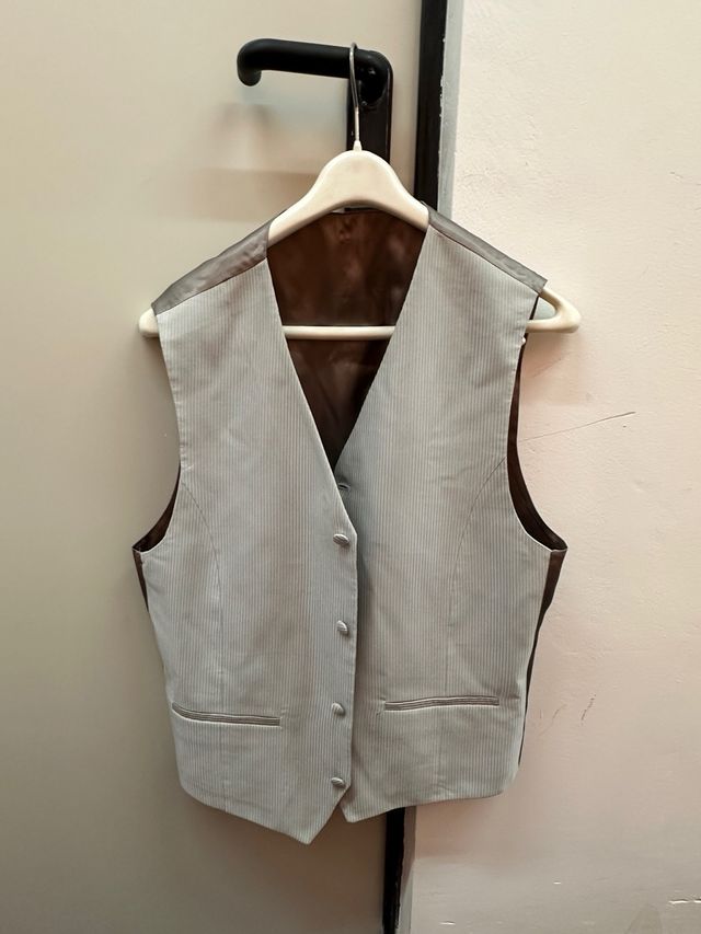 Chaleco Caramelo Hombre Gris Talla 48