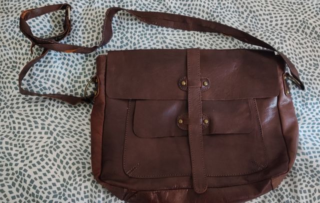 Bolso de cuero piel original marrón