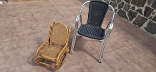 Mecedora infantil de mimbre