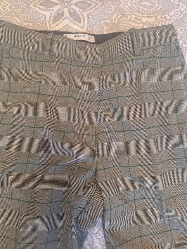 Pantalón de vestir Mango a cuadros recto
