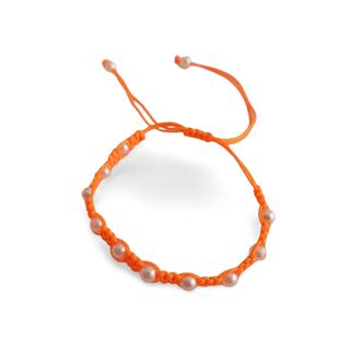 Pulsera naranja con perlas