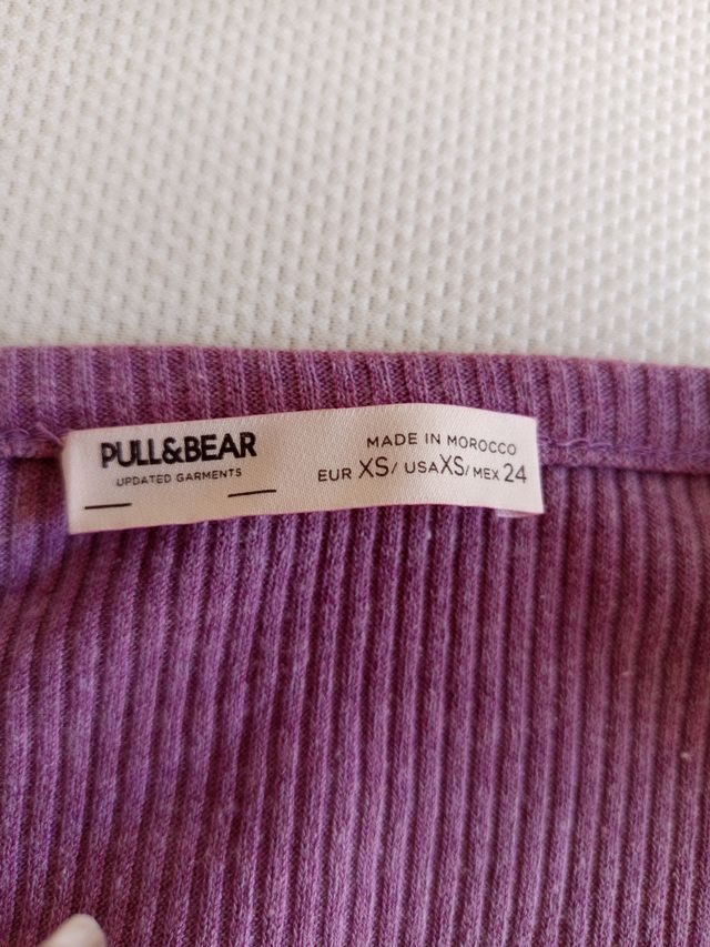 Top crop lila manga larga