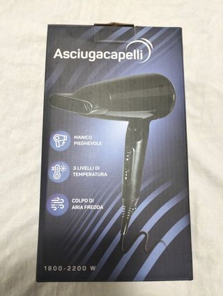 Asciugacapelli Pieghevole Nero