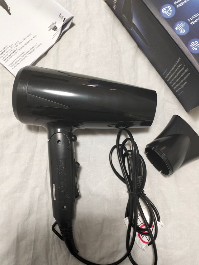 Asciugacapelli Pieghevole Nero