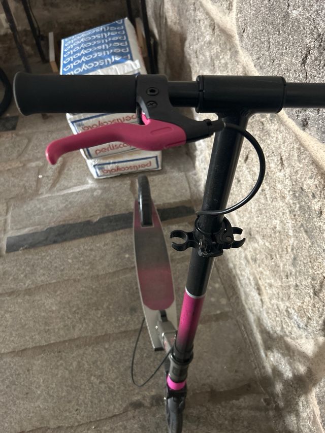 Patinete infantil rosa y plateado