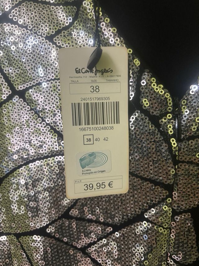 Vestido fiesta lentejuelas El Corte Inglés