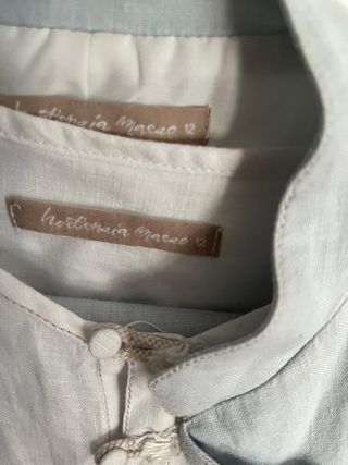 Traje de comunión niño azul y blanco (talla 12).