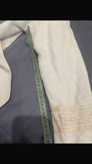 Traje de comunión niño azul y blanco (talla 12).