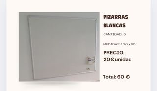 Pizarras Blancas 120x90 cm (3 unidades)