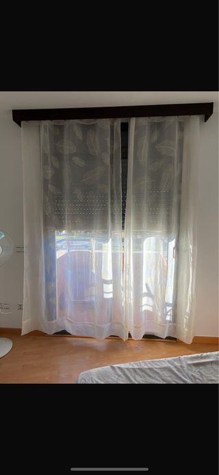 2 Cortinas Beige y Blancas 150x240 cada una