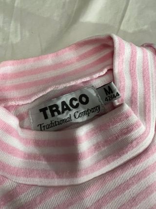 TRACO Top Rayas Blanco y Rosa Talla M