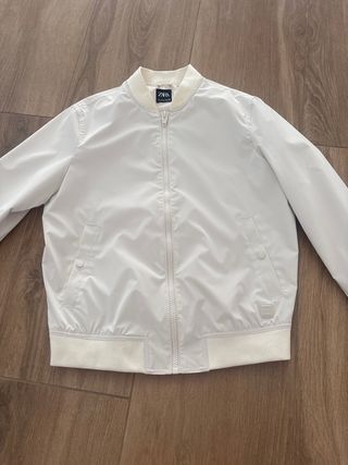 Cazadora Bomber Zara Hombre L Blanca sin estrenar