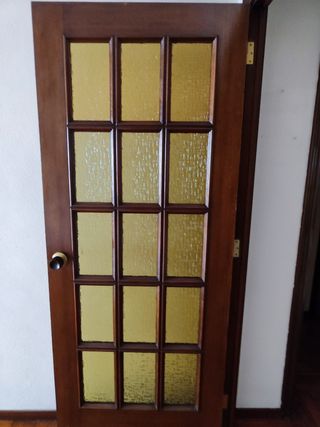 Puerta madera y cristal