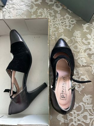Zapatos Pitillos Negros Tacon Mujer