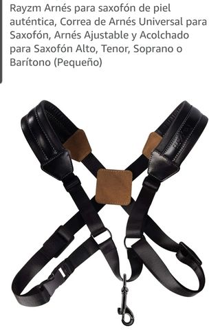 Arnés de piel marca 'Rayzm' para saxo. Talla S