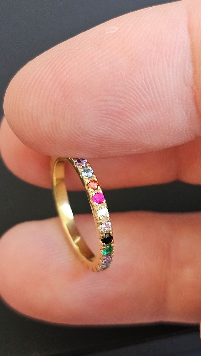 Anillo Plata 925 con circonitas Multicolor