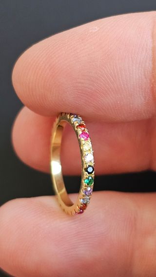 Anillo Plata 925 con circonitas Multicolor
