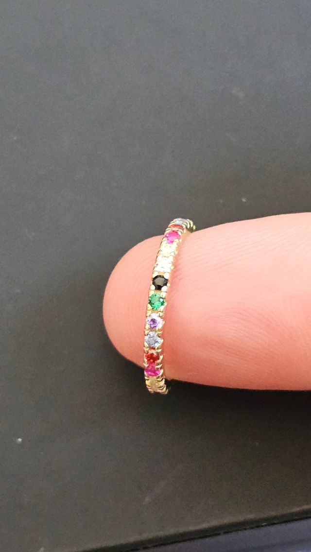 Anillo Plata 925 con circonitas Multicolor