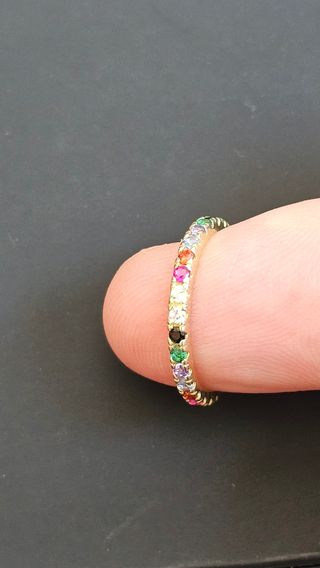 Anillo Plata 925 con circonitas Multicolor