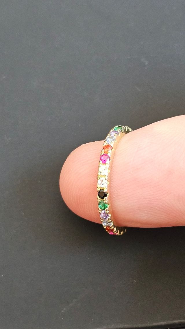 Anillo Plata 925 con circonitas Multicolor