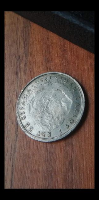 Moneda Rey Juan Carlos I y Franco 1980 Error Cuño