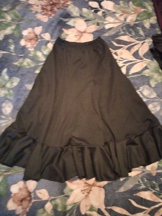 Falda flamenca negra para academia talla 0 y 1