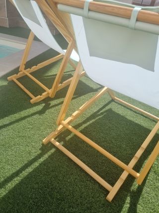 2 Hamacas de Tela y Madera Nuevas