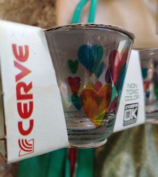 Set 6 tazzine Cerve cuori colorati