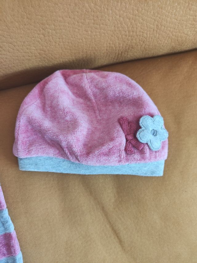 Conjunto bebé niña invierno rosa gorro. Mayoral