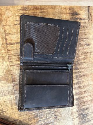 Cartera de hombre sintética marrón