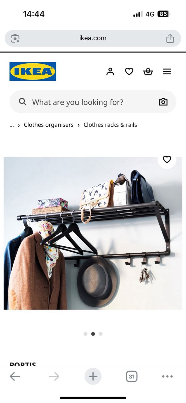 Perchero IKEA negro metal