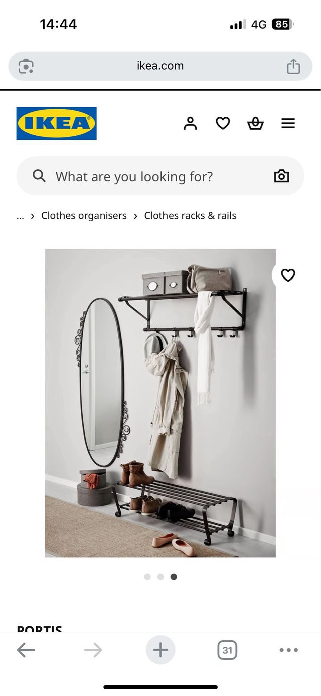 Perchero IKEA negro metal