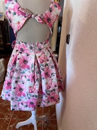 Vestido flores con cinturón lazo