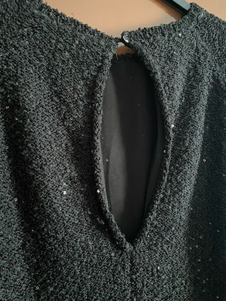 Jersey S Zara fiesta lentejuelas negro