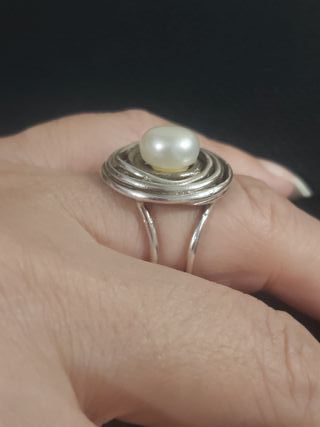 Anillo Tous de Plata Perla Natural Descatalogado