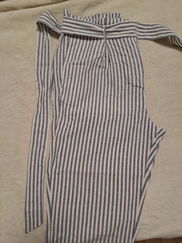 Pantalones rayas verticales tiro alto