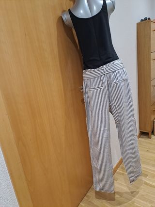 Pantalones rayas verticales tiro alto