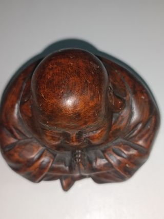 Figura Buda Madera Tallada Antigua