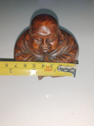 Figura Buda Madera Tallada Antigua