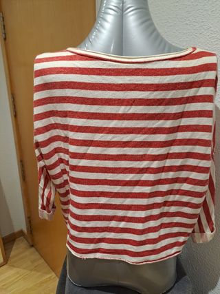 Jersey marinero rayas rojas y blancas