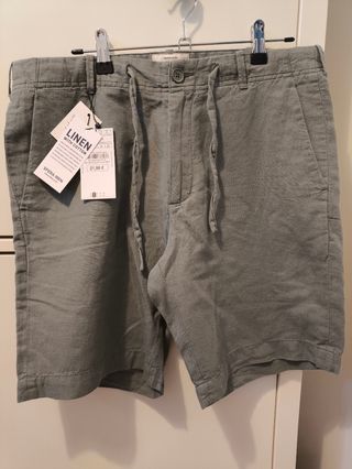 Pantalón corto Sfera Lino Verde Talla M