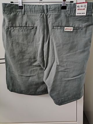 Pantalón corto Sfera Lino Verde Talla M