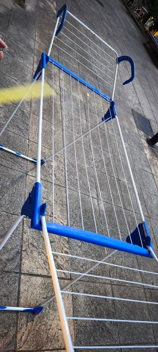 Tendedero Plegable Azul y Blanco