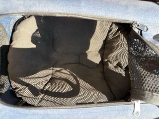 Transportín perro pequeño azul y negro