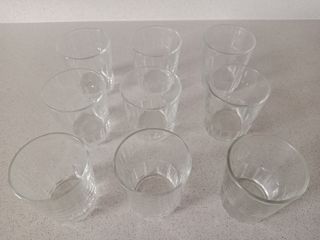 9 vasitos de cristal 6,5 cm