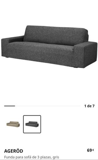 Funda sofá 3 plazas gris oscuro